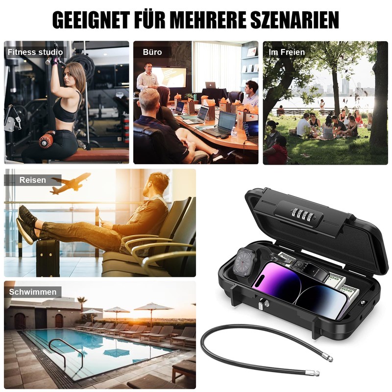 Portable Safe, Waterproof, 4 Digit Combination Code Security Box, Outdoor