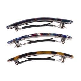 Vaguelly 3PCS Acetate Hairpins for Women Rectangular Round Head Hair Clips Spring Hair Ponytail Holders for Casual and Formal Use Random Color