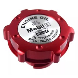 VMS RACING Red Oil Filler Cap Billet Aluminum Fits LS1 LS2 LS3 LS6 Mobile One Emblem