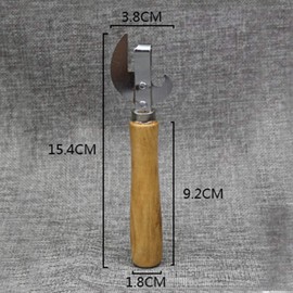 Safe Manual Metal Can Opener Side Cut Tin Lid Remover Steel Professional Ergonomic Can Opener with Wood Handle Kitchen Tools
