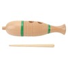 Fish Shaped Guiro Wooden Latin Percussion Musical Instruments with Rhythm