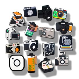 MOKADON 16 Pcs Camera Shoe Charms, Shoe Decoration Party Gifts For Boys Girls Kids, Women.