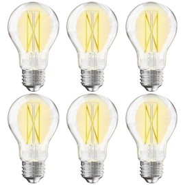 TJOY 6 Pack A19 Vintage LED Edison Bulbs, Dimmable Light Bulb 60W Equivalent, High Brightness 5000K Daylight, Ultra-Bright, 8W E26 Standard Base, 800Lumens, CRI80+, Clear Glass Filament Bulb for Home
