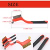 6PCS Wire Brush Set Stainless Steel/Brass/Nylon Brushes with Curved Handle