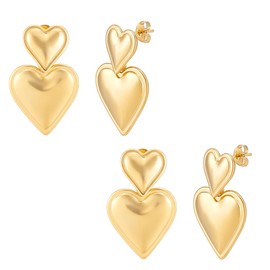 UNICRAFTALE Knot Heart Earrings for Women Dangle Statement Earrings Chunky Heart Link Earrings Dangle Metal Stud Earrings for Women Gift for Valentine's Day, Non-precious metal