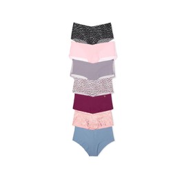 Victoria's Secret Women's No Show Cheeky Underwear, Minimal Coverage Panties for Women, Multi Pack, Cheetah & Butterfly Mix (XS)