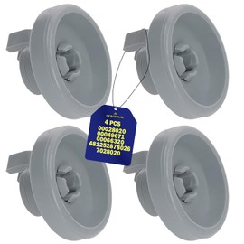 4 Pieces of Wheels for Dishwasher Basket with the Original Code 00028020 00049671 00066320 481252878026 7028020 for Bosch - Warranty 10 Years - MONTERAL