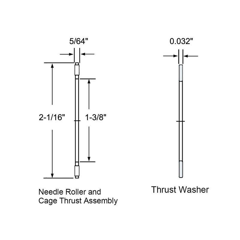uxcell NTA2233 Thrust Needle Roller Bearings with Washers 1-3/8" Bore