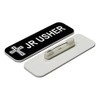 Jr Usher 1 x 3" Name Tag/Badge, Black, Cross Design