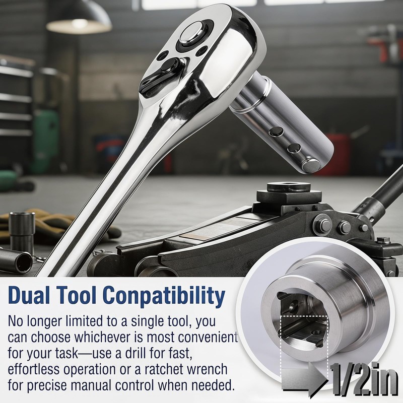 Moalaok Trailer Jack Drill Adapter Compatible with 1 Inch Jack