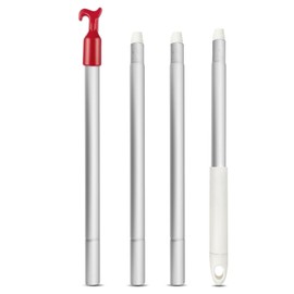 Loft Hooks for Loft Stairs, Rod with Hooks for Loft Hatch, Pull Hook for Loft Stairs Made of Aluminium, Pole Hooks for Roof Windows, Rod for Opening, Floor Stairs Replacement Parts, 1.1 m, 4 Pieces