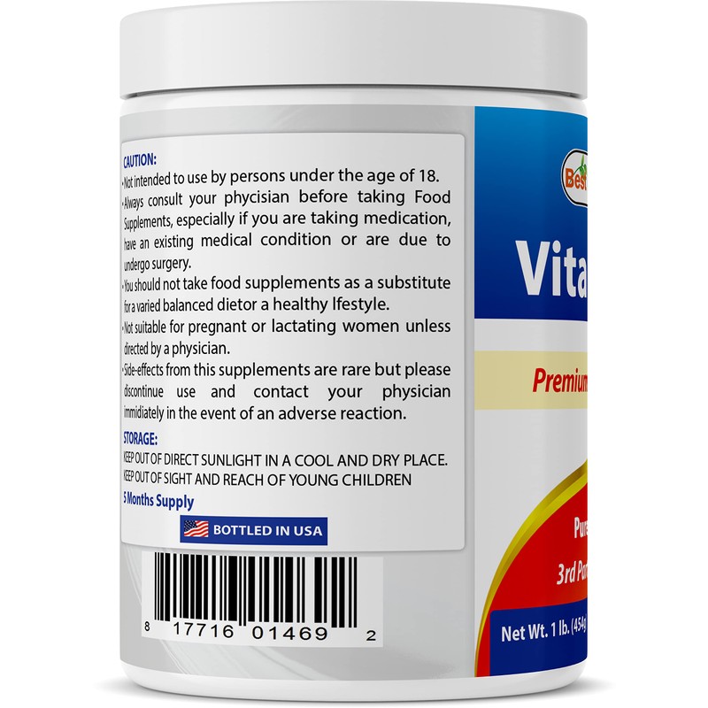 Best Naturals 100% Pure Vitamin C Powder 1 lb (454