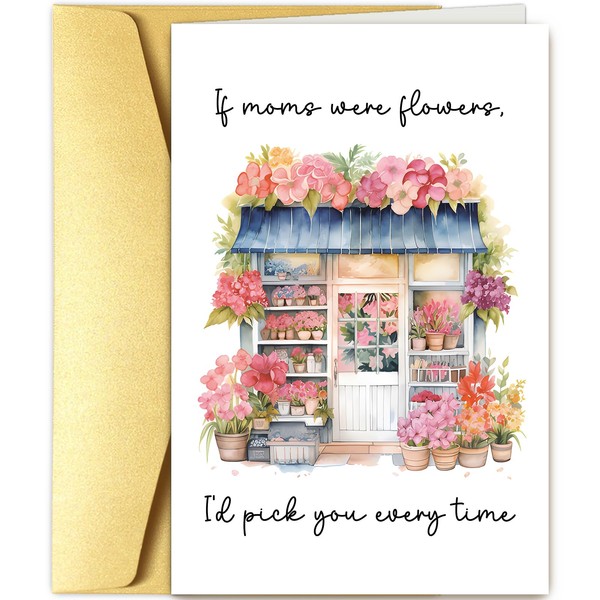 Floral Mothers Day Card for Mom, Mom Birthday Card, Mothers