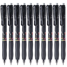 Faber-Castell 27111020 Arte Gel Ballpoint Pen, 0.5mm, Astronomer (Black Body) Black, Set of 10