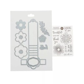 GEMINI By Crafters Companion Waterfall Stamp and Die Set FLOWER POWER New
