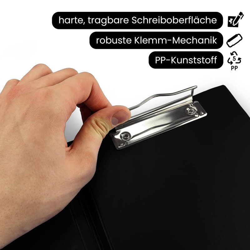 Netuno Clipboard Folder A5 with Clip Black Clipboard DIN A5