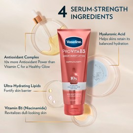 Vaseline Pro VitaB3 Skin Care Serum Burst for Healthy, Glowing Skin Luminous Glow & Supple & Soft 10x Antioxidant Power of Vitamin C with Vitamin B3, Hyaluronic Acid 7.5 fl oz 2Pk