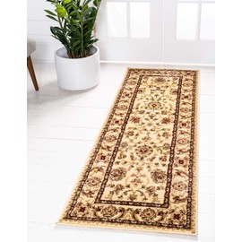 Unique Loom Voyage Collection Traditional Oriental Classic Intricate Design Area Rug (2' 7 x 10' 0 Runner, Ivory/Gold)
