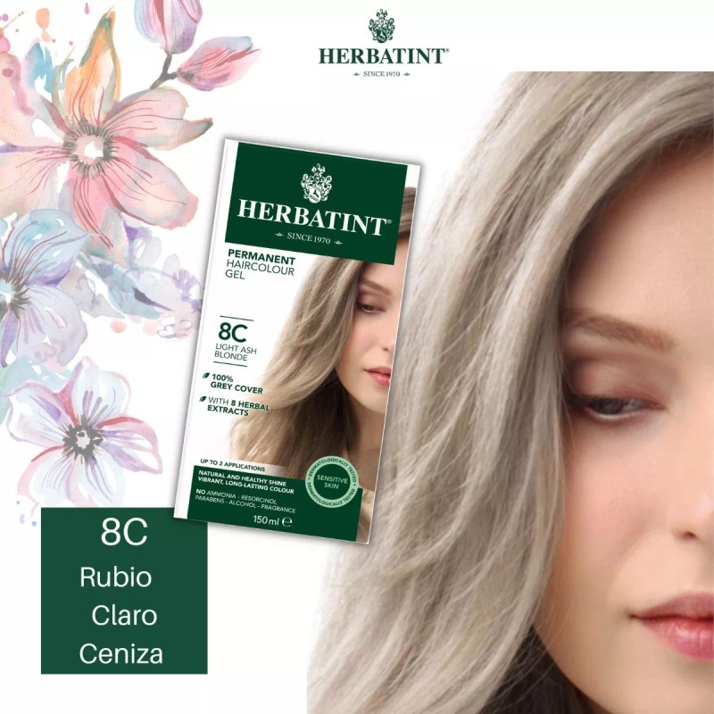 Herbatint Tinte Herbatint Sin Amoniaco 8c Rubio Claro Ceniza Pack