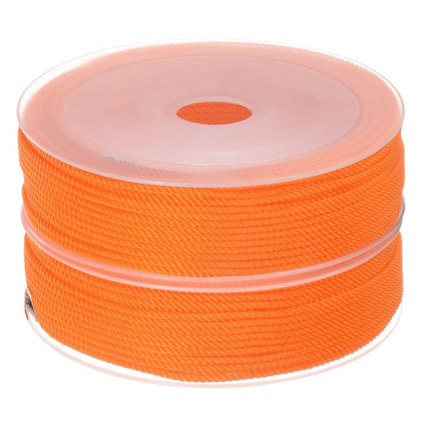 uxcell Twisted Nylon Twine Beading Cord 1.5mm 20M Super Strong Braided Nylon String Craft Bracelet Jewelry Making Orange 2pcs