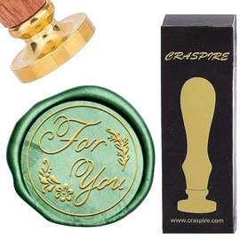 CRASPIRE for You Wax Seal Stamp Flower Plant Retro Word Sealing Wax Stamp 30mm Removable Brass Head with Rosewood Handle for DIY Scrapbooking Invitation Gift Wrap Envelopes Wine Packages