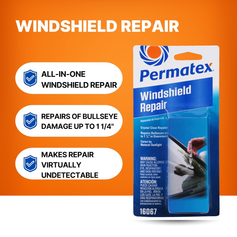 Permatex 16067 Bullseye Windshield Repair Kit, .025 oz. Syringe, .025