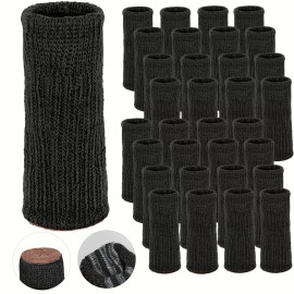 Morvat Black Furniture Leg Socks for Table, Chairs, & Furniture, Large, 32 Pack