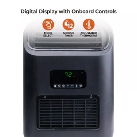 Comfort Zone 18" Slim Line Wall Mount Electric Space Heater with Stand & Remote