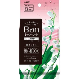 Ban Refreshing Shower Sheet, Powder Free, White Floral Scent, 36 Sheets x 1