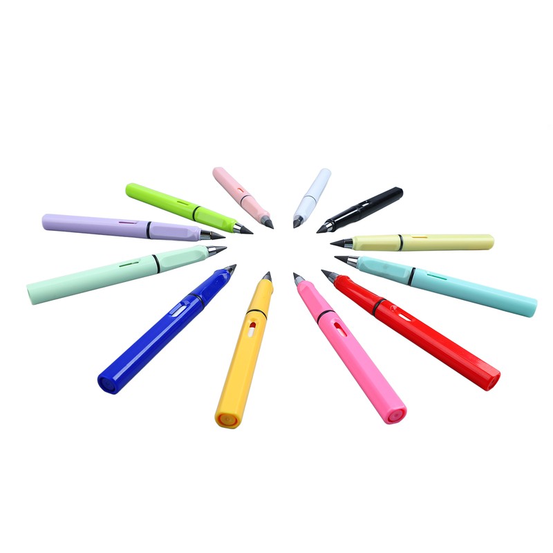 12pcs Inkless Pencil Fluency Writing Wide Pen Clip Reusable Everlasting