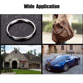 100 Pack Small Keyring Rings Hoops, 20mm /0.79 Inch Silver Round Metal Split Rings for Home Keys Organization and Craft Making