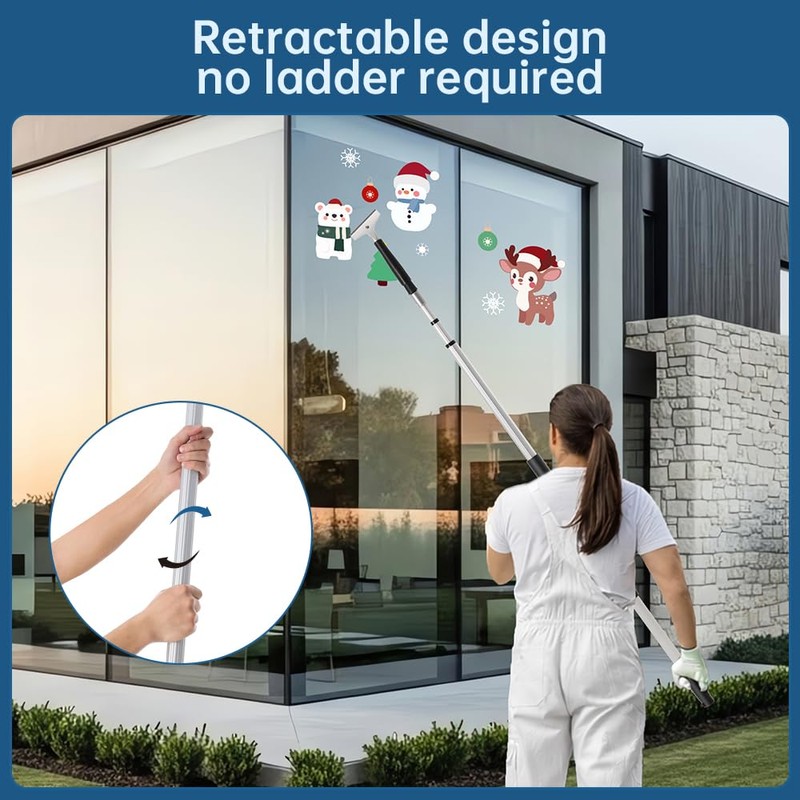 Floor Scraper, 76" Aluminum Adjustable Paint Scraper with 4-inch Razor