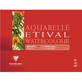 Clairefontaine Etival Watercolour Pad, 300gsm, Classic Grain A5