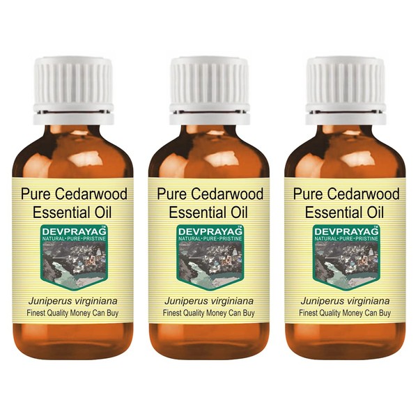 Devprayag Pure Cedarwood Essential Oil (Juniperus virginiana) Natural Therapeutic Grade