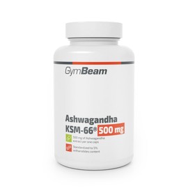 GymBeam Ashwagandha KSM-66 Capsules - Effective Plant Extract, Indian Ginseng, Adaptogen for Sleep and Mental Health, Contains Vitanolides, Nootropics, 90 Caps