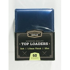 50 Cardboard Gold TOP-Loader 3X4 for Thick Cards - 1.5MM - 60 Point