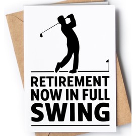 Golf Retirement Card for Men - Happy Retirement Cards for Golfing Husband, Dad, Grandpa - Goodbye Leaving Retired Boss, Coworker or Friend Golfer - Retiring Golf Card for him or Sports Lover - NUM 252
