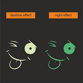 AMA SHOP prespaced smile phosphorescent sticker (1pc.) car tuning pvc decals for wall decals car motorcycle helmet camper boat