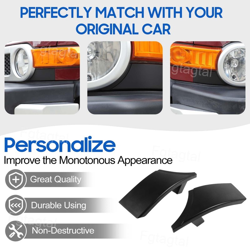 Front Bumper Grille Headlight Filler Trim Compatible with Toyota FJ
