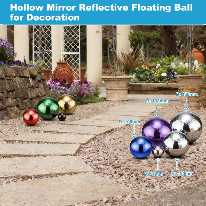 M METERXITY 1-Pack Gazing Globes 4.7 in 201 Stainless Steel,
