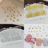 DYNAVERT Nail Parts, Star Shape, 3D, 2 Cases, Cute, Gold,