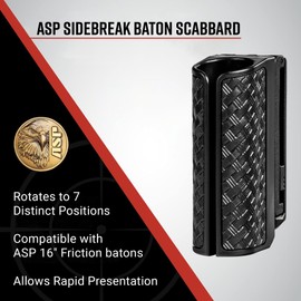 ASP, Inc. SideBreak Scabbard F-Series Baton Self-Defense Stick, Expandable Baton Self-Defense Scabbard for Collapsible Batons, Extendable Staff Holder, 16-Inch