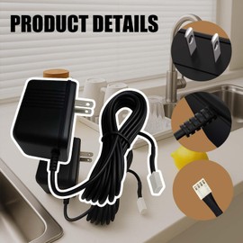 Fit for Water Softener Clack Power Cord with 15V DC Transformer Compatible with Part V3186-06