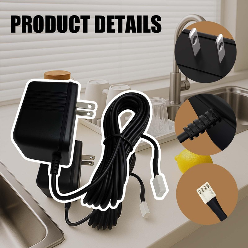 Fit for Water Softener Clack Power Cord with 15V DC