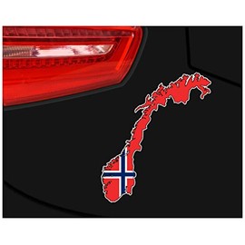 Norway Car Sticker in National Colours Blue Red