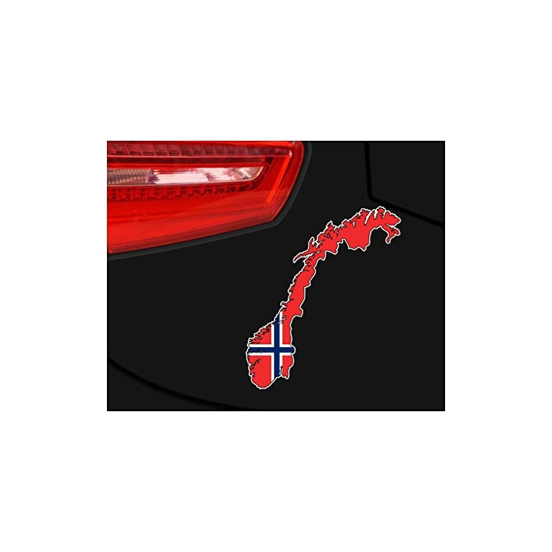Norway Car Sticker in National Colours Blue Red