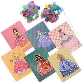 FRCOLOR 2 Sets Puncture Painting Kits for Creative DIY Fabric Art Crafts Dress Up Boards Featuring Princess Fun Craft for Imagination Development