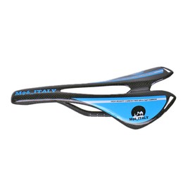 MH96_Italy Bicycle Saddle Carbon Fiber 3K Road Bike MTB Antiprostate Super Light 100g+/-, Unisex, Blue