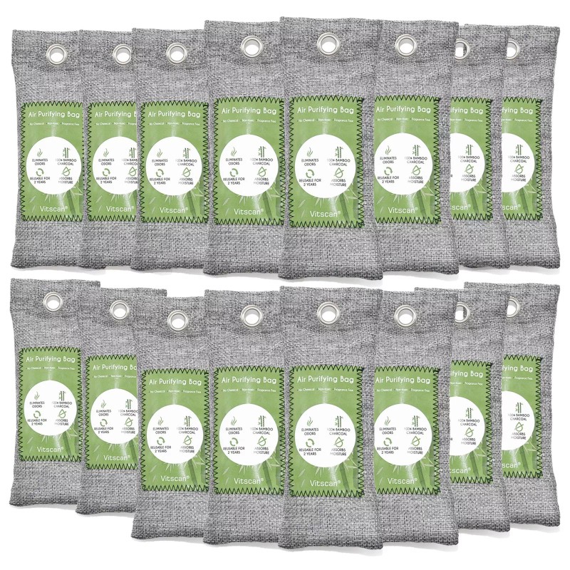 Vitscan 16 Pack Bamboo Charcoal Air Purifying Bag, Activated Charcoal