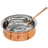 SKAVIJ Hammered Style Heat Insulated Copper Serving Bowl with Spoon